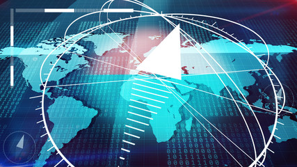 Big Compass on the Earth Map