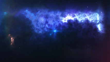 Big bang with enigmatic smoke and sparkles