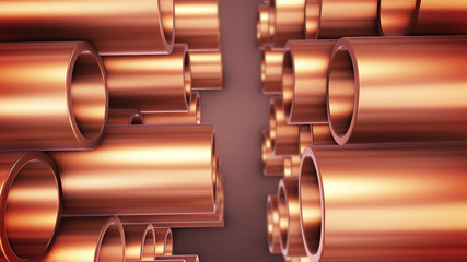 Copper tubes stack