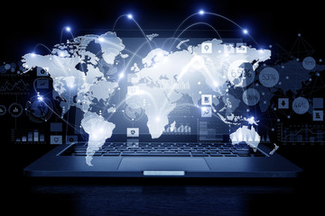 Social connection and networking. Mixed media