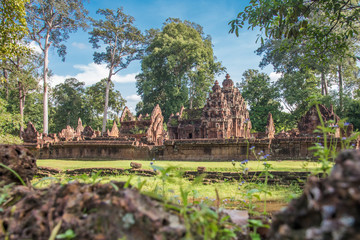 Banteay Srei temple Khmer architecture in siem reap .Banteay Srei is one of the most popular...