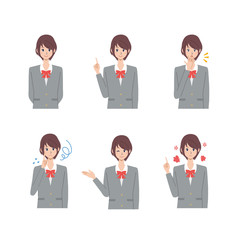 女子高生　表情