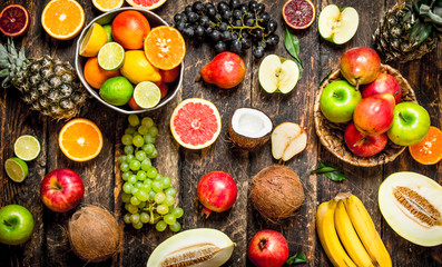 Many different fruits .