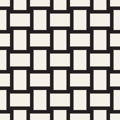 Crosshatch vector seamless geometric pattern. Crossed graphic rectangles background. Checkered motif. Seamless texture of crosshatched bold lines. Trellis simple fabric print.