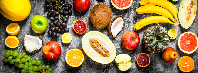 variety of fresh fruits.