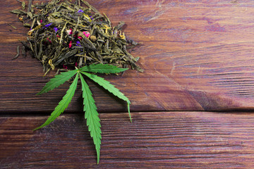 Fragrant green tea with dried flowers