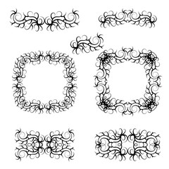 Elements vintage hand drawn set on white vector eps 10