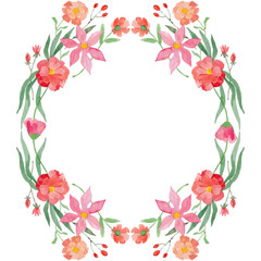 Fototapeta premium рамка с изображением красных цветов, акварельные цветы