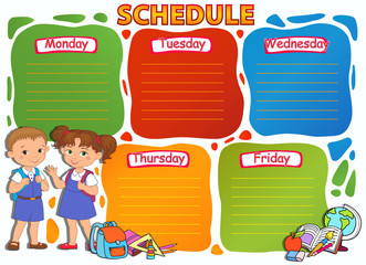 Fototapeta premium School timetable thematic image vector illustration.