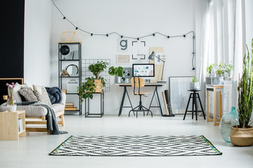 Black and white carpet