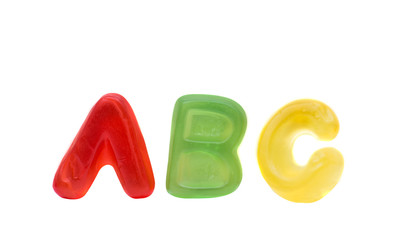 Jelly letters isolated