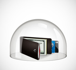 Glass dome - protection concept - wallet © Black Jack