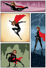 Super Heroine Banners 6  / Set of 4 super heroine banners. 