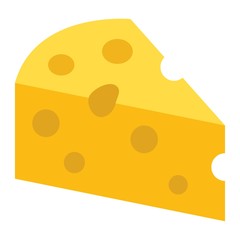 Cheese flat icon, food and drink, dairy sign vector graphics, a colorful solid pattern on a white background, eps 10.