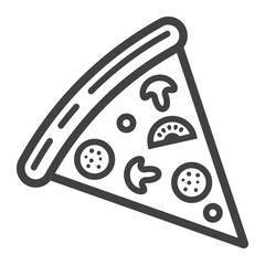 Pizza slice line icon, food and drink, fast food sign vector graphics, a linear pattern on a white background, eps 10.