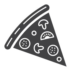 Pizza slice glyph icon, food and drink, fast food sign vector graphics, a solid pattern on a white background, eps 10.
