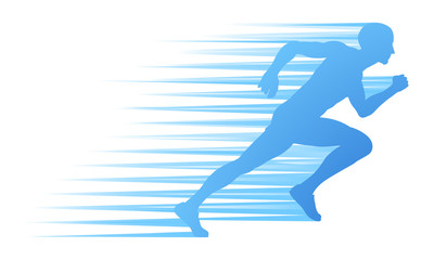 Silhouette Runner Sprinting or Running Concept - obrazy, fototapety, plakaty