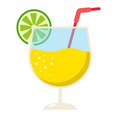 Сocktail flat icon, food and drink, alcohol sign vector graphics, a colorful solid pattern on a white background, eps 10.