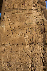 The carving at Karnak temple, Egypt