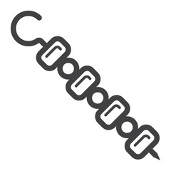 Obraz premium Shish kebab on skewers line icon, food and drink, barbecue sign vector graphics, a linear pattern on a white background, eps 10.