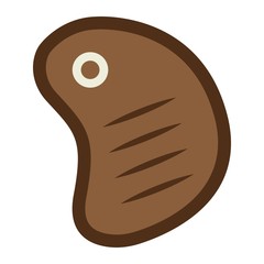 T bone beef steak flat icon, food and drink, barbecue sign vector graphics, a colorful solid pattern on a white background, eps 10.