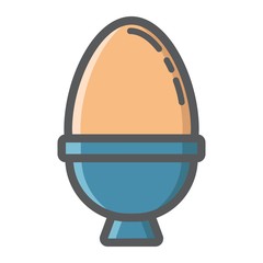 Boiled egg in eggcup filled outline icon, food and drink, breakfast sign vector graphics, a colorful line pattern on a white background, eps 10.
