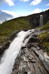 Waterfall in Lapland, Malla National Reserve