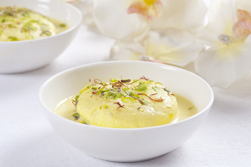 Ras malai in a bowl