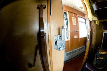 Door in compartment railway car