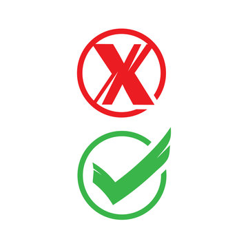 no and yes signs, icon design,  isolated on white background.