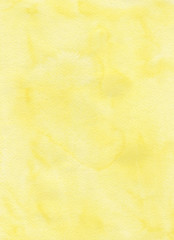 Obraz na płótnie Canvas Yellow watercolor painted paper texture, colorful background for your design