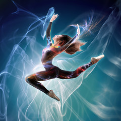 Girl Balet dancer jumping