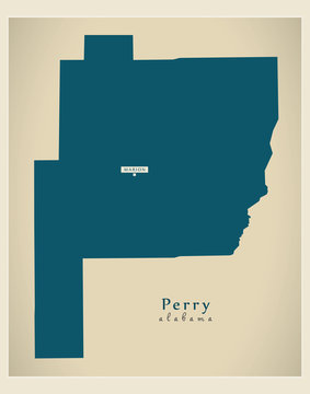 Modern Map - Perry Alabama county USA illustration