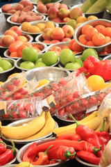 Fresh fruits on a market stall