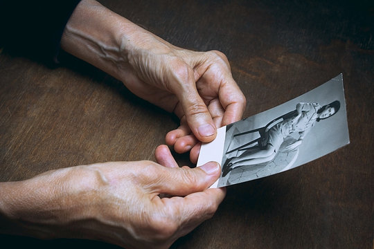 Elderly Woman and picture
