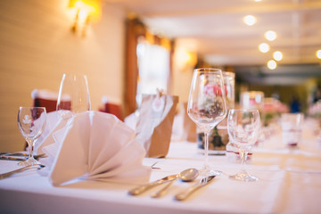 Tischdekoration Hochzeitsessen