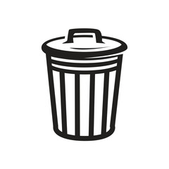 outlines of trash can illustration,icon design, isolated on white background.