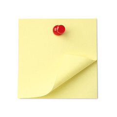 Yellow Sticky Note isolated on white background, clipping path included