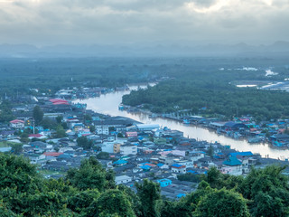 Cityscape view of Chumphon estuary, Thailand