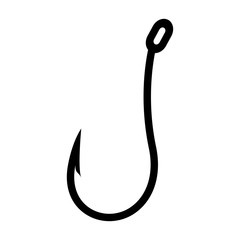 Fish hook black color icon .