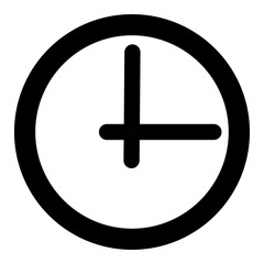 Clock black color icon .