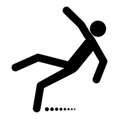 Man slip fall black color icon .