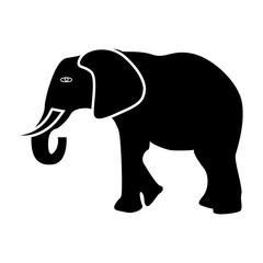 Fototapeta premium Elephant black color icon .