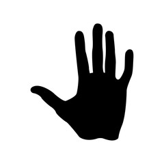 Human hand black color icon .