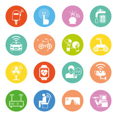 internet of thins and smart technology concept icons