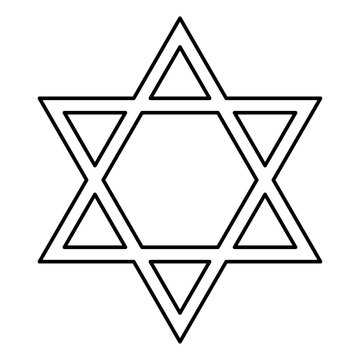 Jewish star of David black color icon .