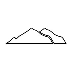 Mountain black color icon .