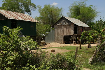 Hütten in Kambodscha