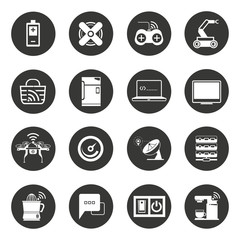 internet of thins and smart technology concept icons