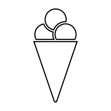 Ice cream cone black color icon .